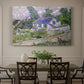 Canvas art print featuring village houses clustered along road with surrounding greenery under open sky, showcased as a statement wall artwork