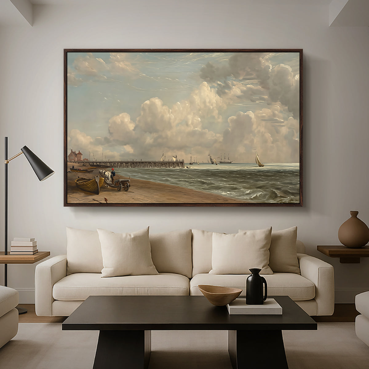 Yarmouth Jetty, 1822 - Floater Framed Canvas Print