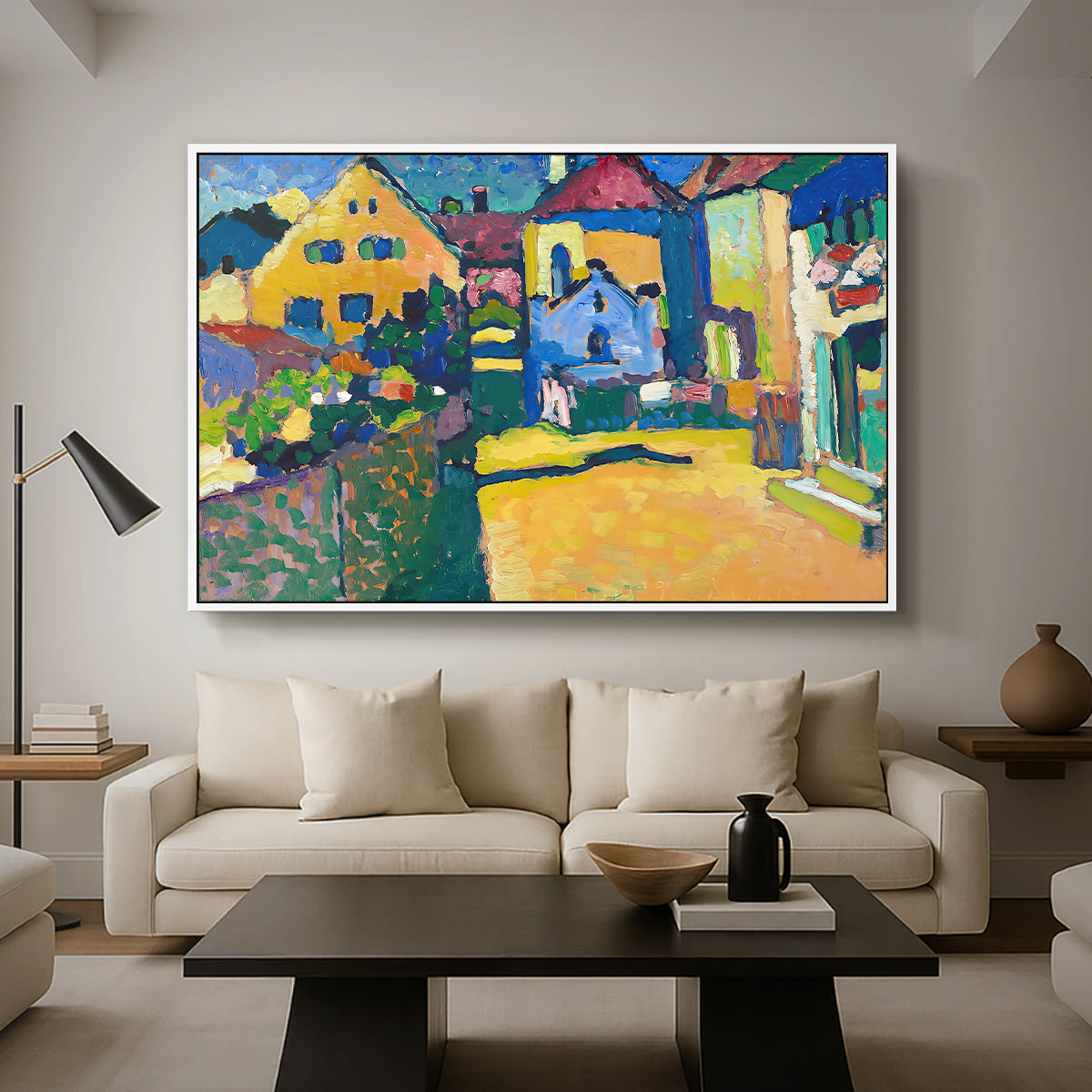 Green Lane in Murnau, 1909 - Floater Framed Canvas Print