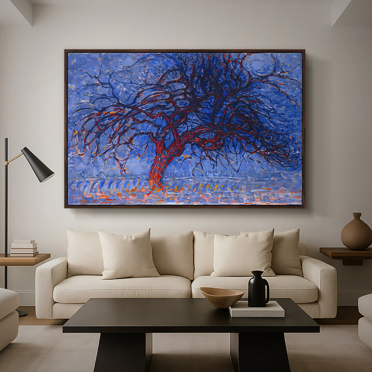 The Red Tree, 1909 - Floater Framed Canvas Print