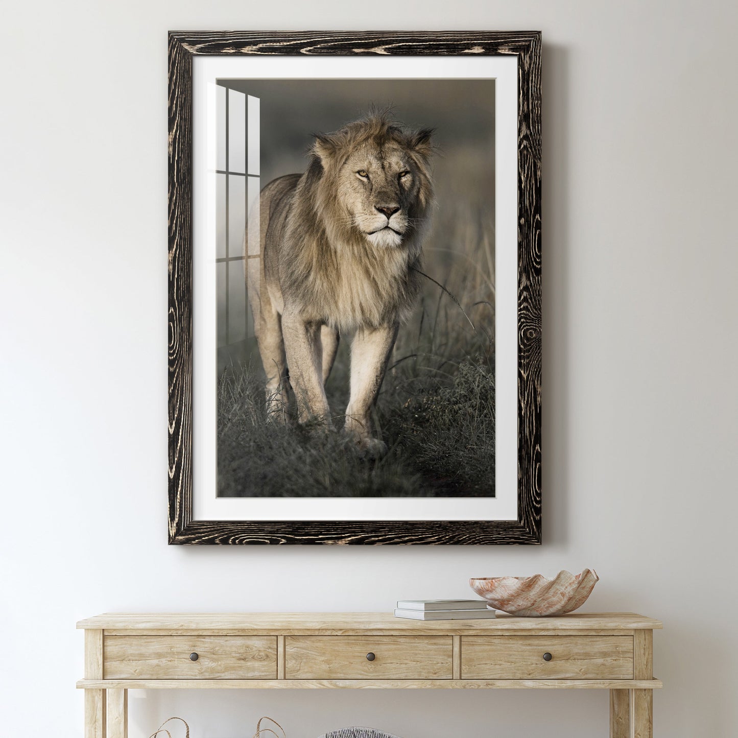 Morning Walk in Masai Mara - Premium Framed Print - Distressed Barnwood Frame - Ready to Hang