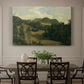 Canvas art print featuring a rolling countryside with trees and distant hills, showcased as a statement wall artwork