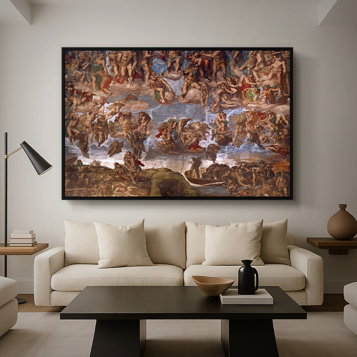 The Last Judgment (Charon's Boat and the Damned), 1536-1541 - Floater Framed Canvas Print