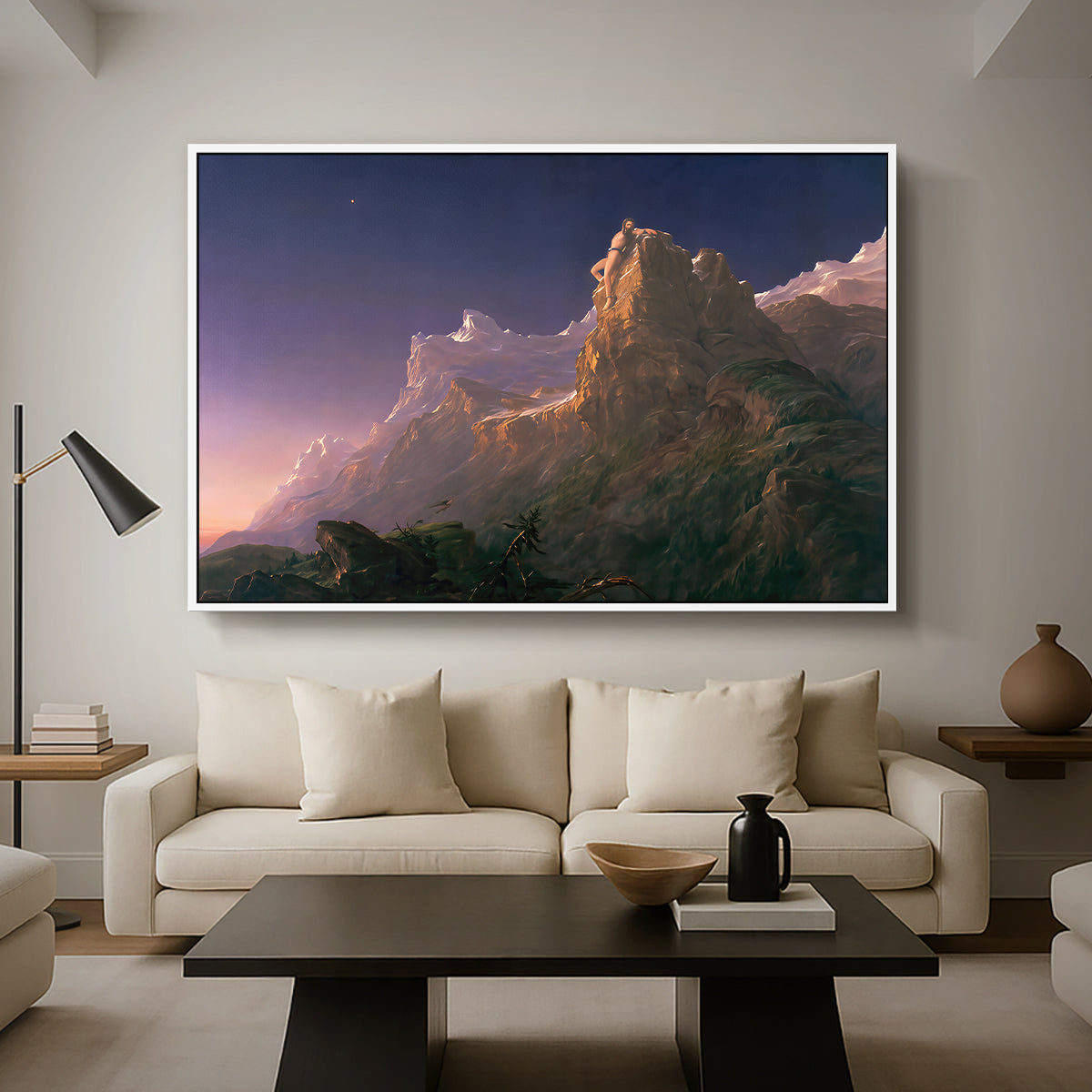 Prometheus Bound, 1847 - Floater Framed Canvas Print