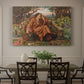 Canvas art print featuring a distressed figure surrounded by flames and torment in symbolic hell scene, showcased as a statement wall artwork
