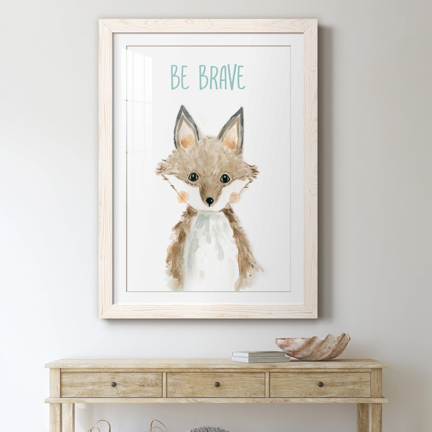 Be Brave Fox - Premium Framed Print - Distressed Barnwood Frame - Ready to Hang