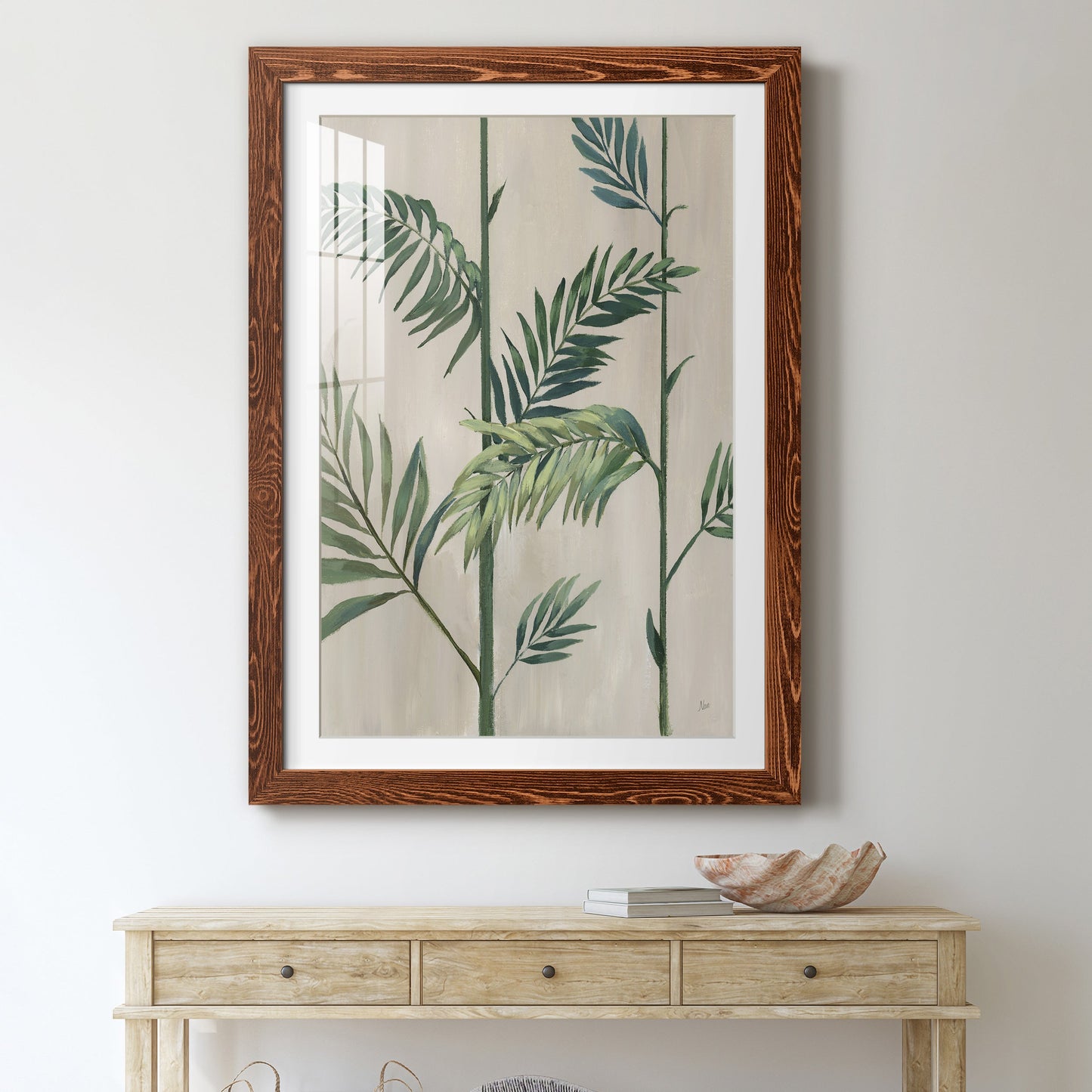 Modern Fronds II - Premium Framed Print - Distressed Barnwood Frame - Ready to Hang