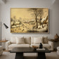 Winter Landscape with Skaters and Bird Trap, 1565 - Floater Framed Canvas Print