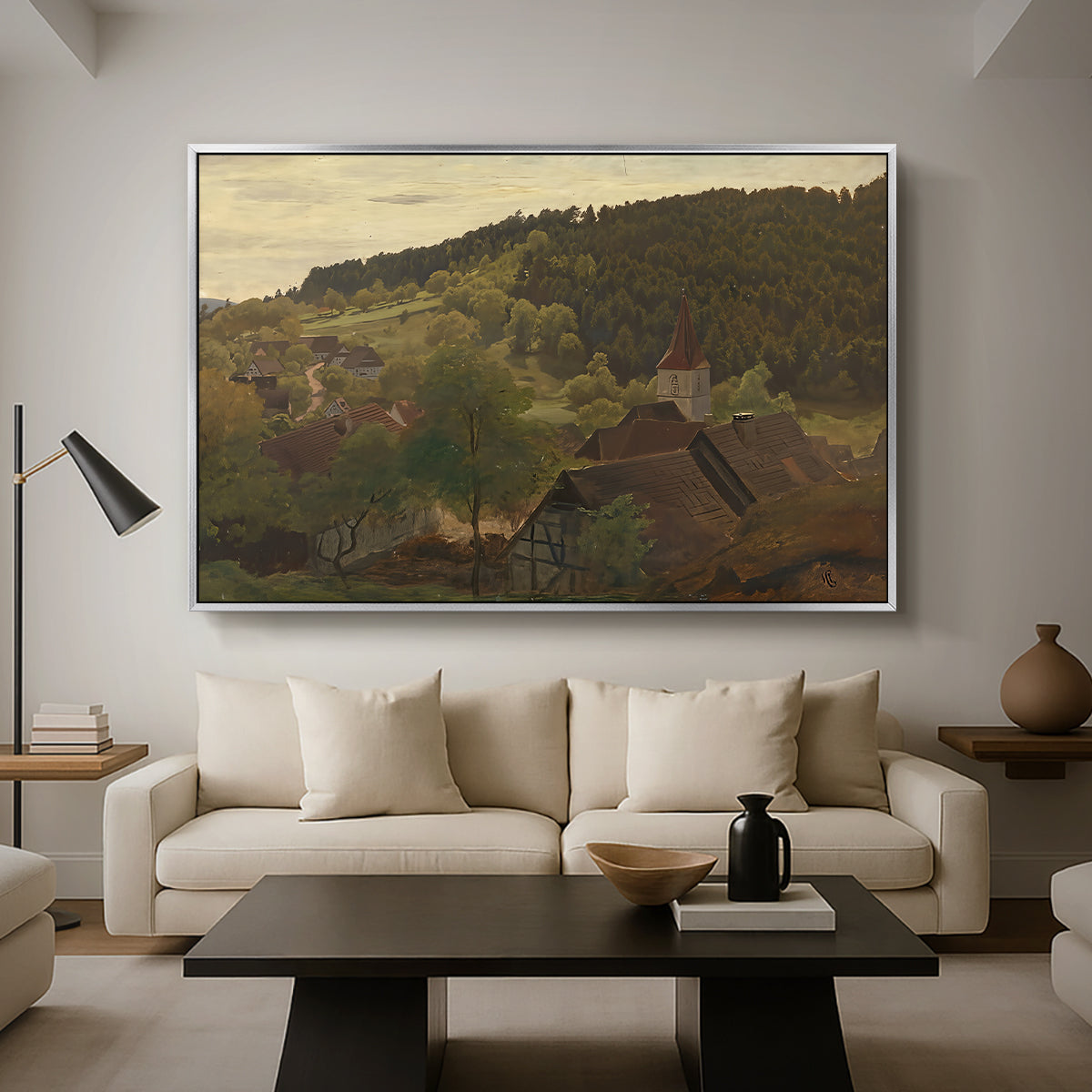 Landscape from Ebersteinburg in Baden, 1876 - Floater Framed Canvas Print