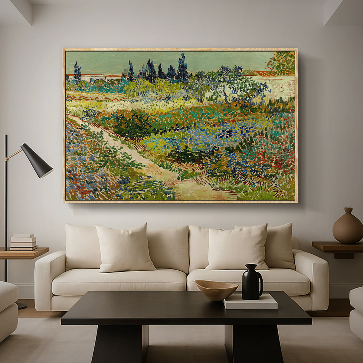 Garden at Arles, 1888 - Floater Framed Canvas Print