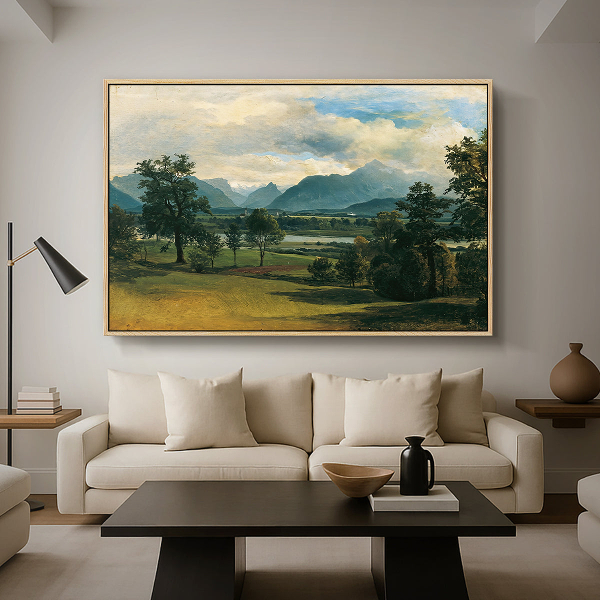 View of Liefering, 1830 - Floater Framed Canvas Print