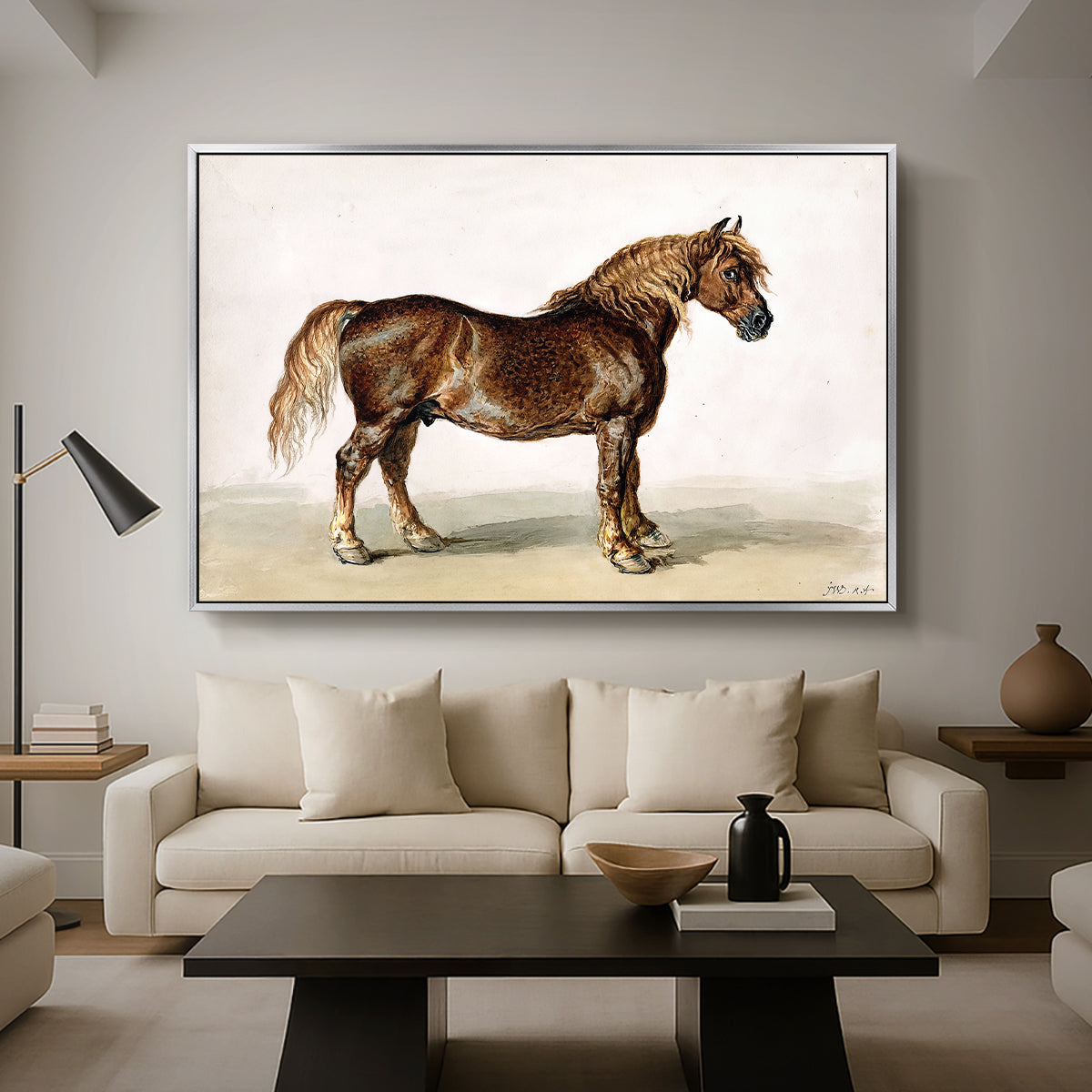 A Cart-Horse - Floater Framed Canvas Print