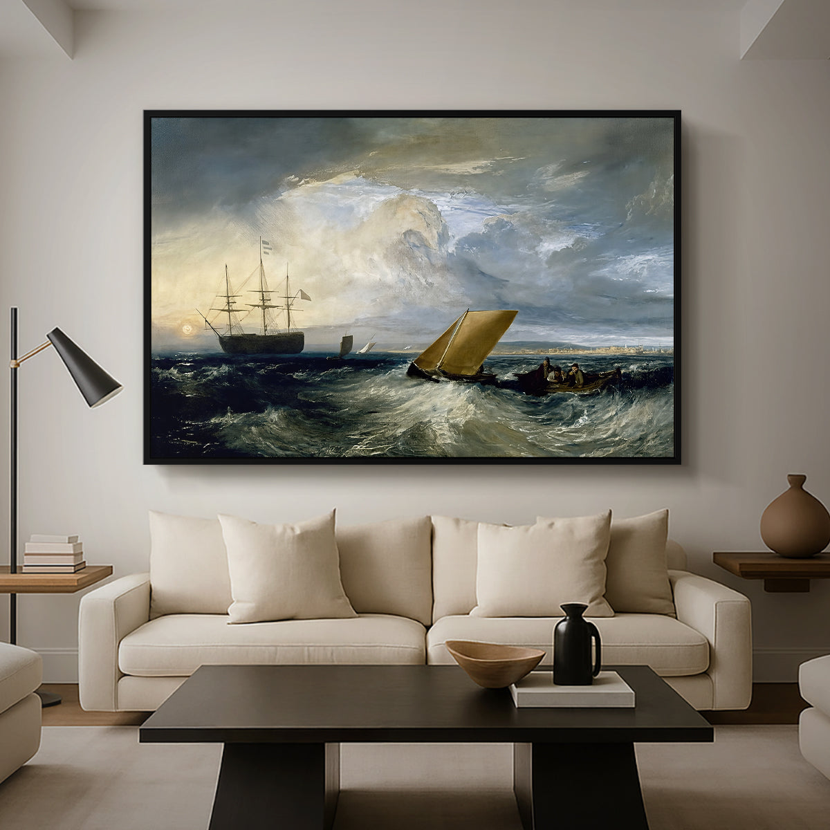 Sheerness as Seen from the Nore, 1808 - Floater Framed Canvas Print