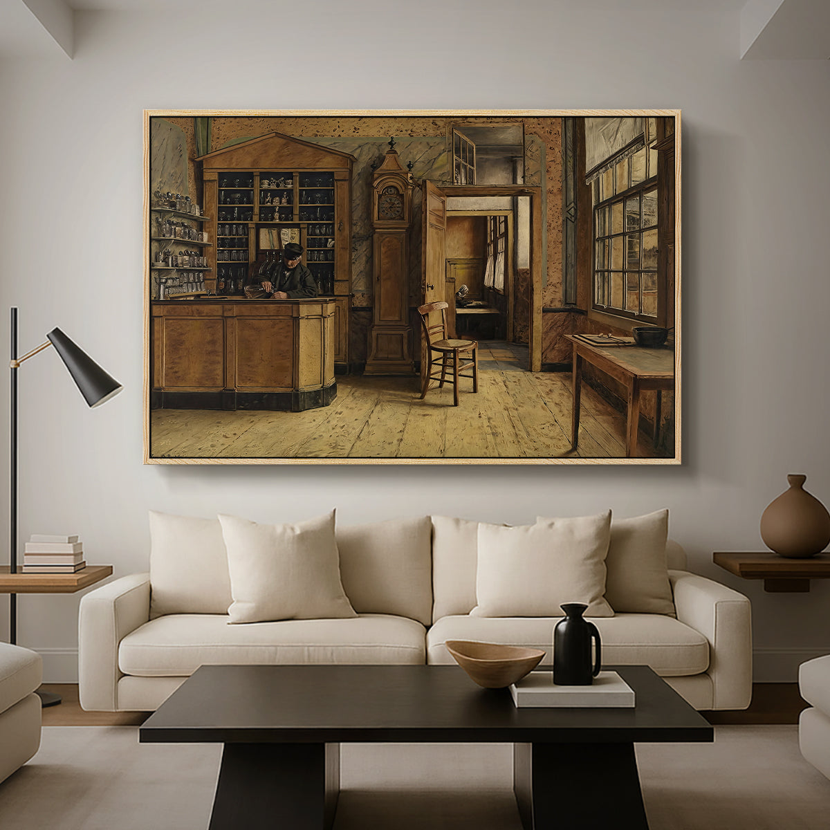 The Old Inn 'Het Loodshuis' in Antwerp, 1877 - Floater Framed Canvas Print