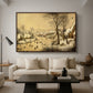 Winter Landscape with Skaters and Bird Trap, 1565 - Floater Framed Canvas Print