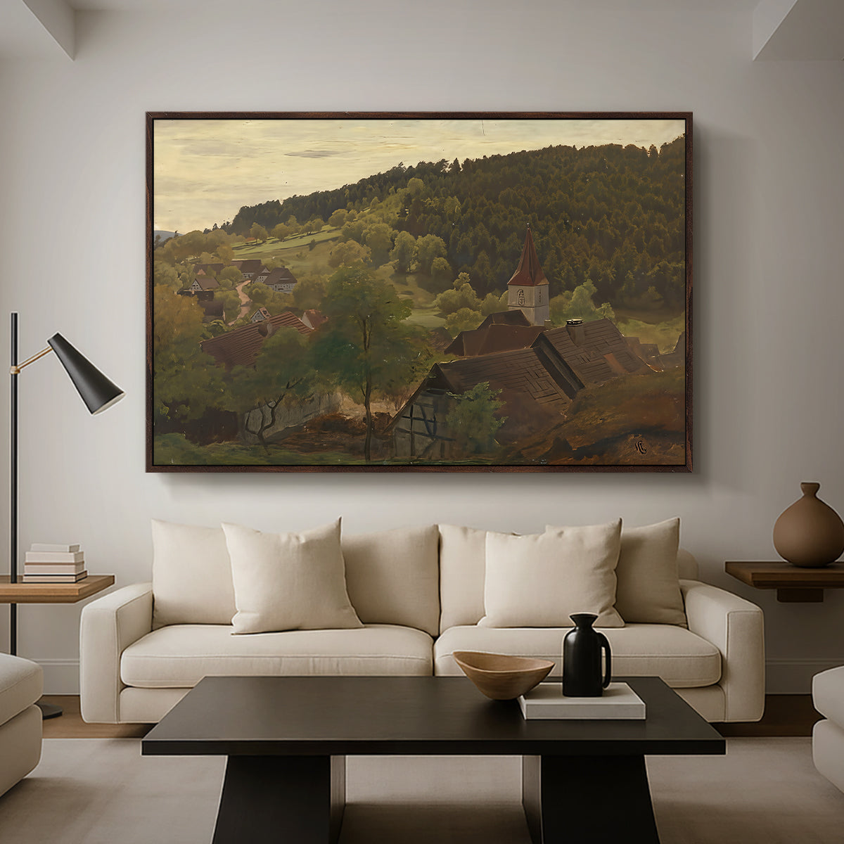 Landscape from Ebersteinburg in Baden, 1876 - Floater Framed Canvas Print