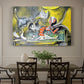 Canvas art print featuring an abstract still life combining cat and lobster, showcased as a statement wall artwork