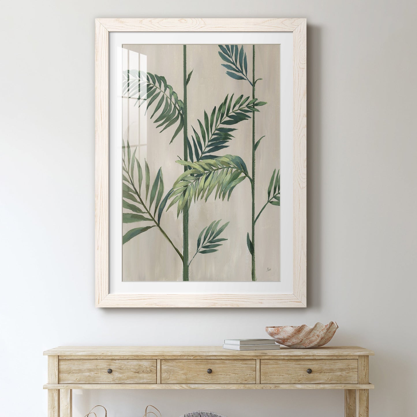 Modern Fronds II - Premium Framed Print - Distressed Barnwood Frame - Ready to Hang