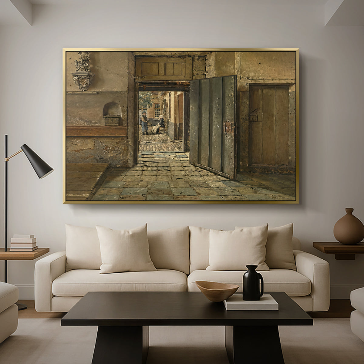The Conversation, 1884 - Floater Framed Canvas Print