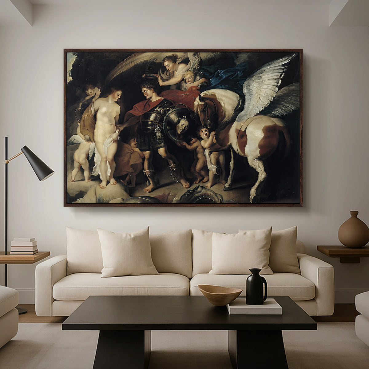Perseus and Andromeda, c. 1620 - Floater Framed Canvas Print
