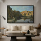 River Landscape with Cliffs, c. 1850-1860 - Floater Framed Canvas Print