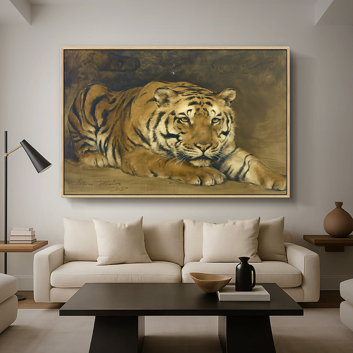Study of a Tiger for Circe, 1885 - Floater Framed Canvas Print