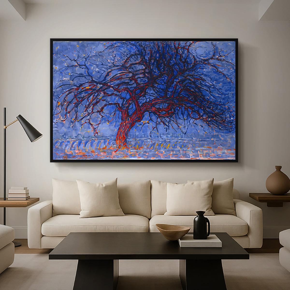 The Red Tree, 1909 - Floater Framed Canvas Print