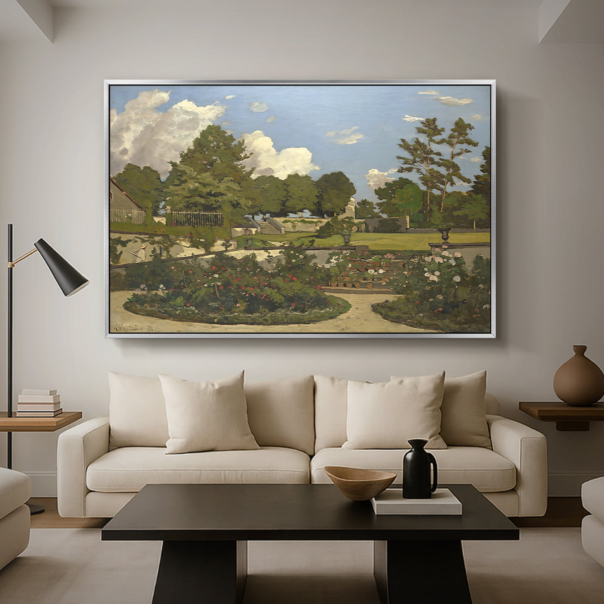 The Painter's Garden at Saint-Privé, 1886 - Floater Framed Canvas Print