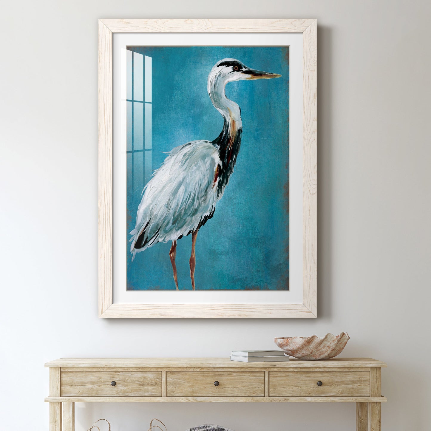 Great Blue Heron I - Premium Framed Print - Distressed Barnwood Frame - Ready to Hang