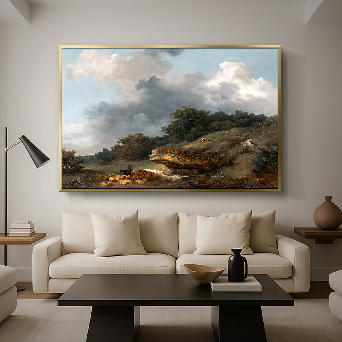 The Watering Place, c. 1765 - Floater Framed Canvas Print