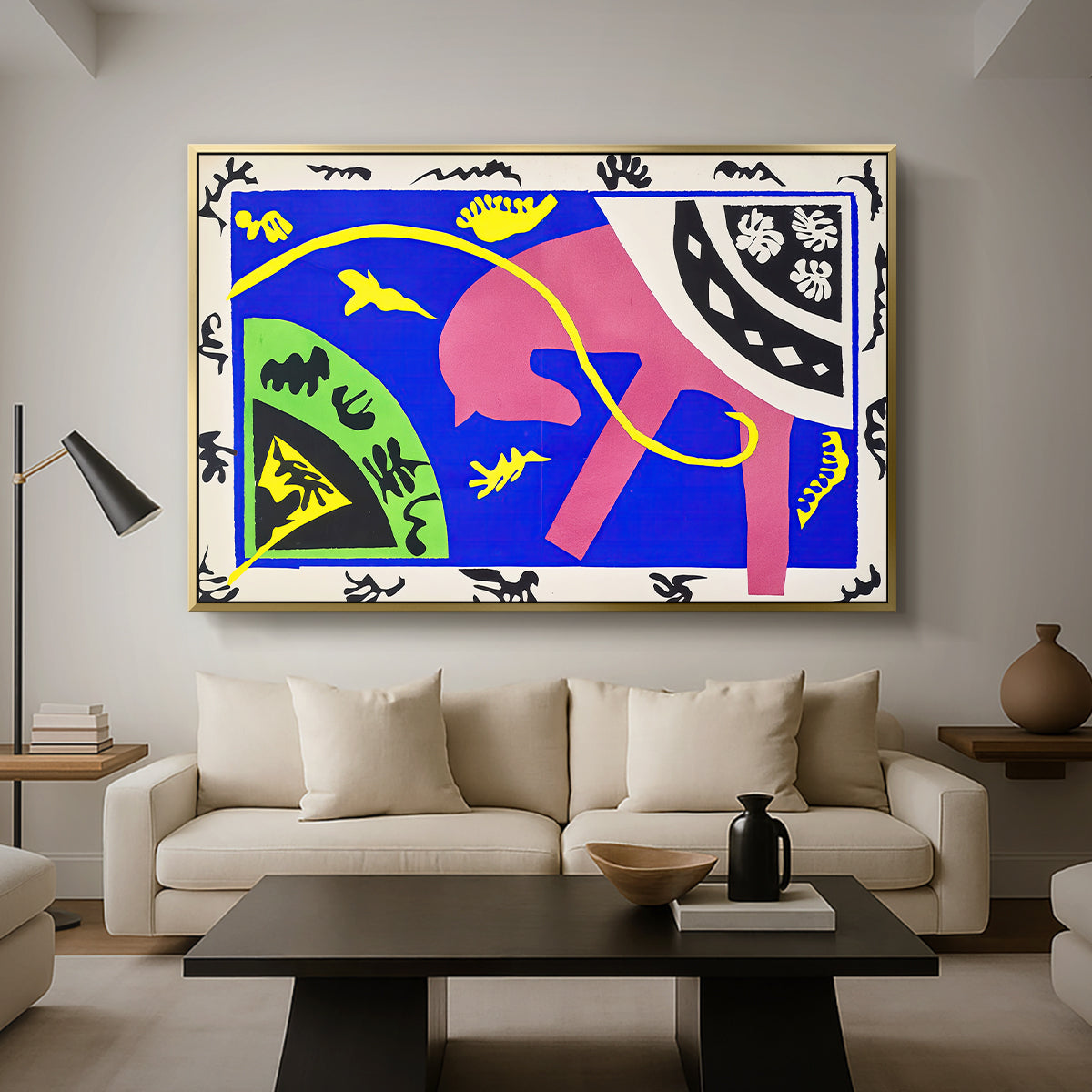 The Horse, the Rider and the Clown, from Jazz, 1947 - Floater Framed Canvas Print