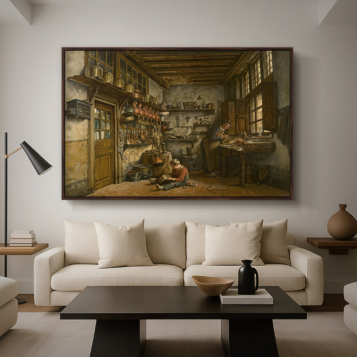 The Tinker, 1861 - Floater Framed Canvas Print