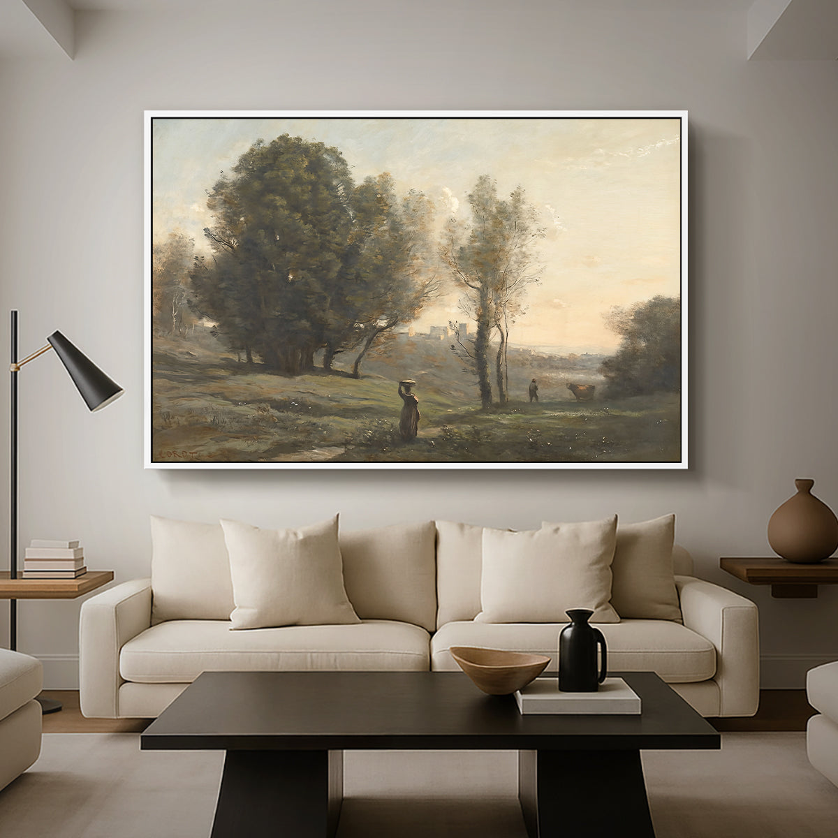 Landscape (Souvenir of les landes), c. 1872 - Floater Framed Canvas Print