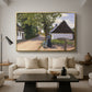 Danish Village Street with Woman and Milkman, 1880 - Floater Framed Canvas Print