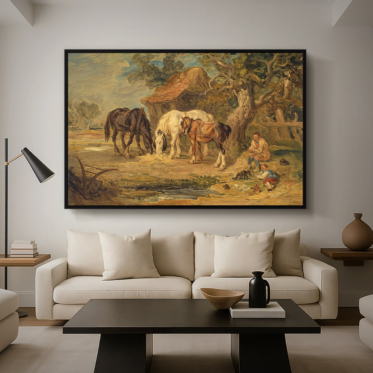 The Midday Meal, 1835 - Floater Framed Canvas Print