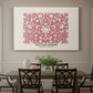 Canvas art print featuring a repeating floral pattern with dense arrangement of blossoms and leaves, showcased as a statement wall artwork