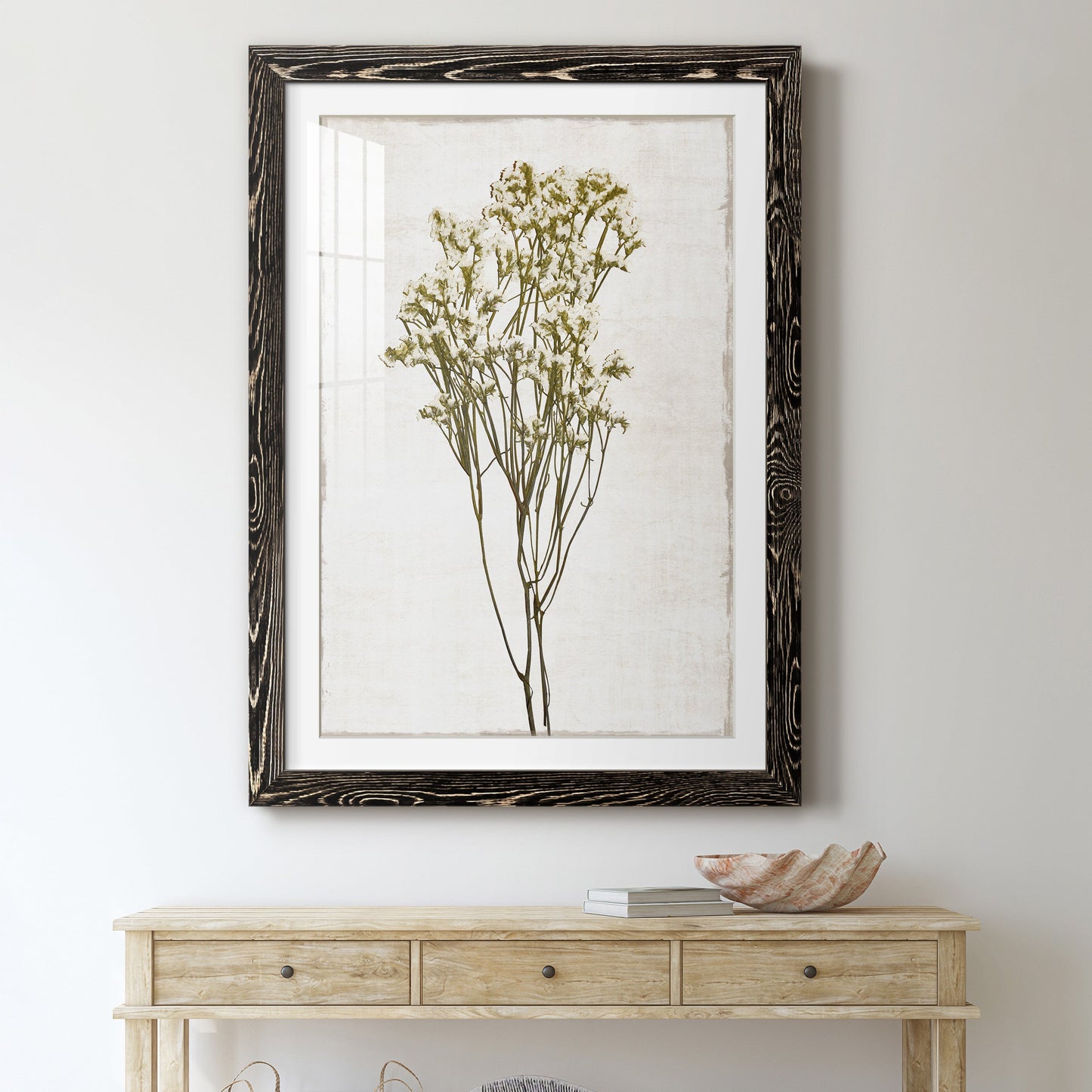 Farmhouse Pressed Flower II - Barnwood Framed Art Print