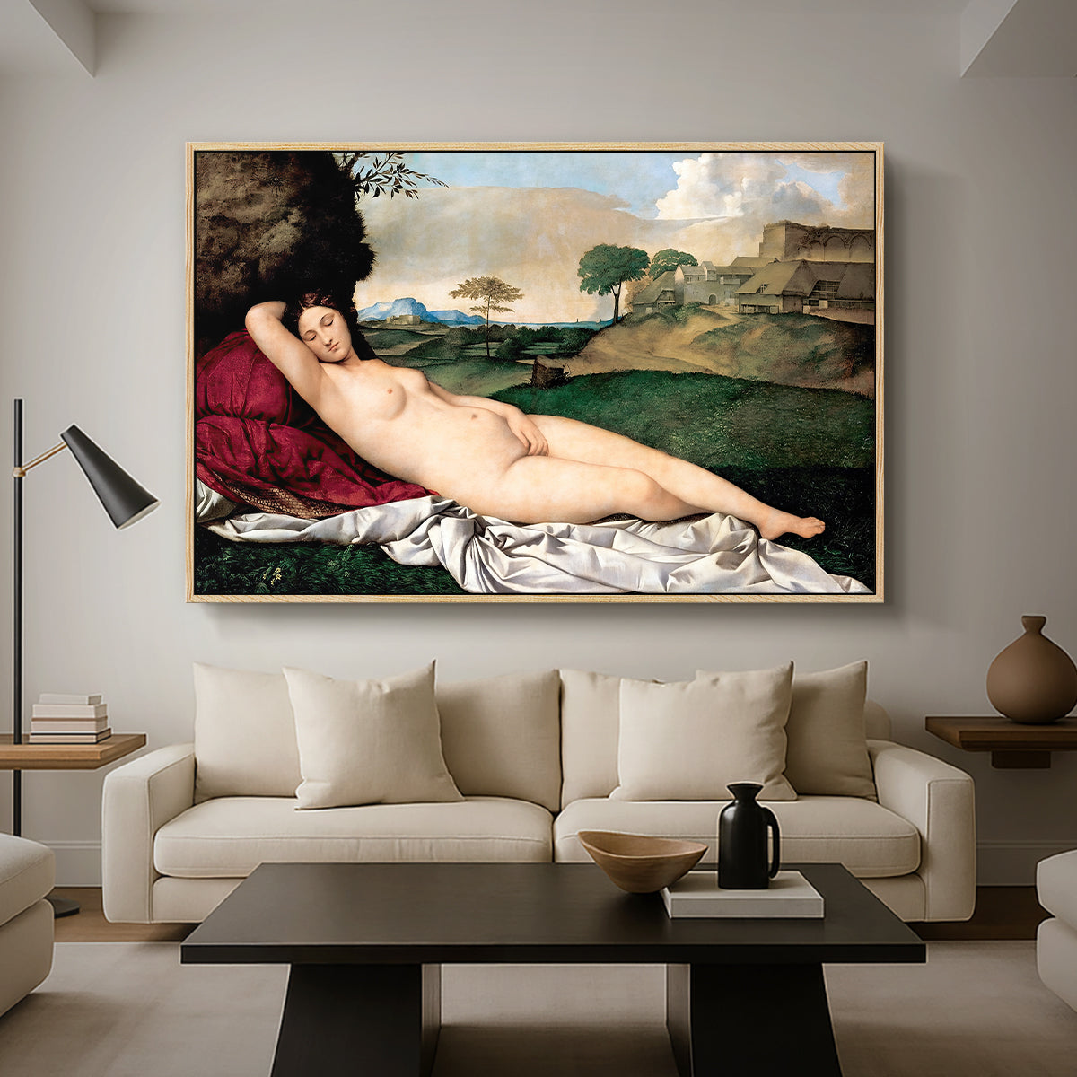 Sleeping Venus, c. 1510 - Floater Framed Canvas Print