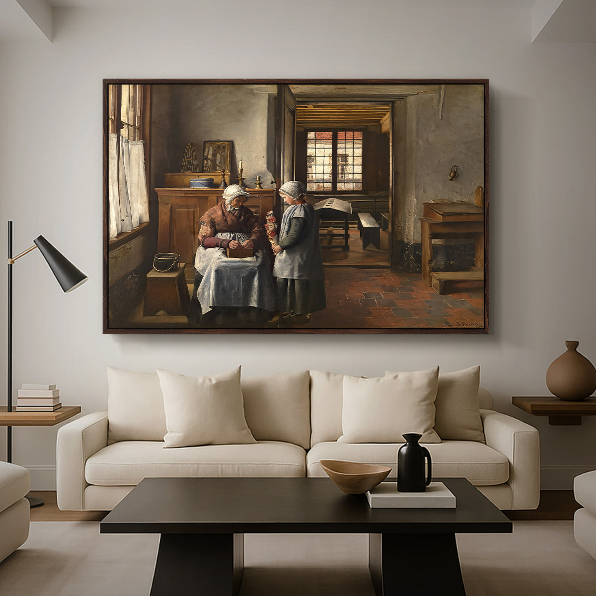 Grandmother's Feast, 1873 - Floater Framed Canvas Print