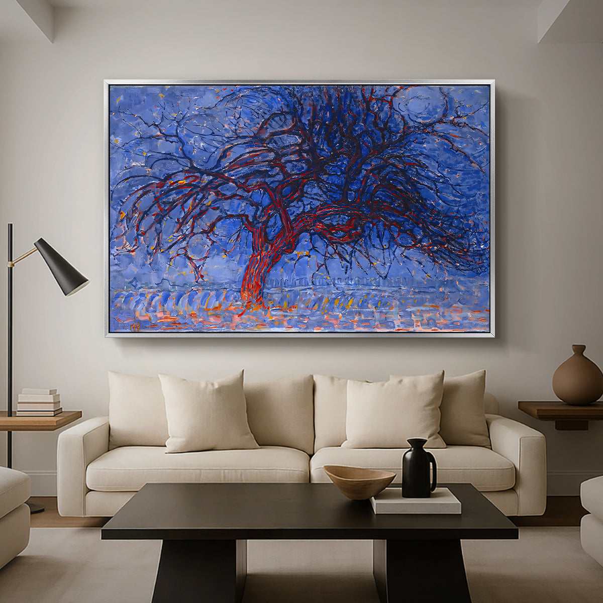 The Red Tree, 1909 - Floater Framed Canvas Print