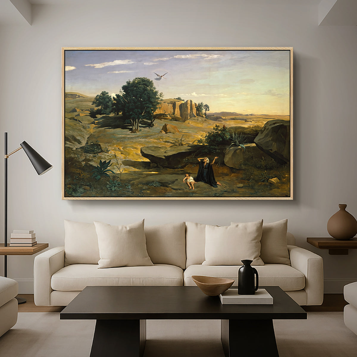 Hagar in the Wilderness, 1835 - Floater Framed Canvas Print