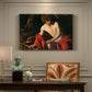 Canvas art print featuring a young Saint John seated in wilderness with staff and red drapery, presented within a refined interior setting