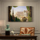 Canvas art print featuring a grand architectural fantasy with multiple historical structures in unified composition, presented within a refined interior setting