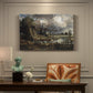 Canvas art print featuring a close view of cathedral and landscape elements, presented within a refined interior setting