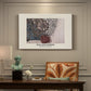 Canvas art print featuring a repeating pattern of intertwining vines, leaves, and flowers arranged in dense textile design, presented within a refined interior setting