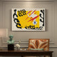 Canvas art print featuring an abstract cut-out composition suggesting an elephant, presented within a refined interior setting