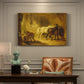 Canvas art print featuring an ewe with lambs resting together in open countryside, presented within a refined interior setting