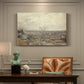 Canvas art print featuring an elevated view over rooftops and buildings across wide urban landscape, presented within a refined interior setting