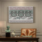 Canvas art print featuring a repeating pattern with interlocking shapes and stylized organic forms, presented within a refined interior setting