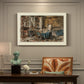 Canvas art print featuring a detailed interior study filled with books, furniture, and personal objects, presented within a refined interior setting